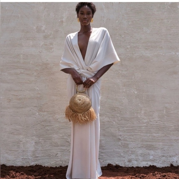 ANDREA IYAMAH Gamba Maxi Tie-Waist Robe One Size | OS Ivory - Picture 5 of 11